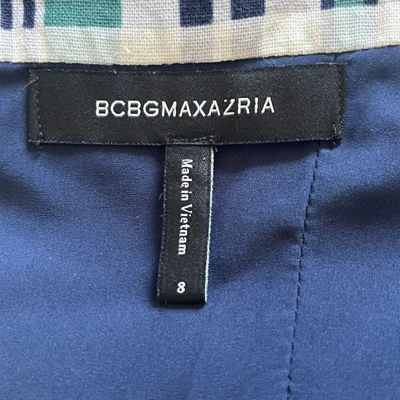 BCBGMAXAZRIA Women's Plaid Day Dress size Size 8 Gray Black Green - Picture 9 of 11